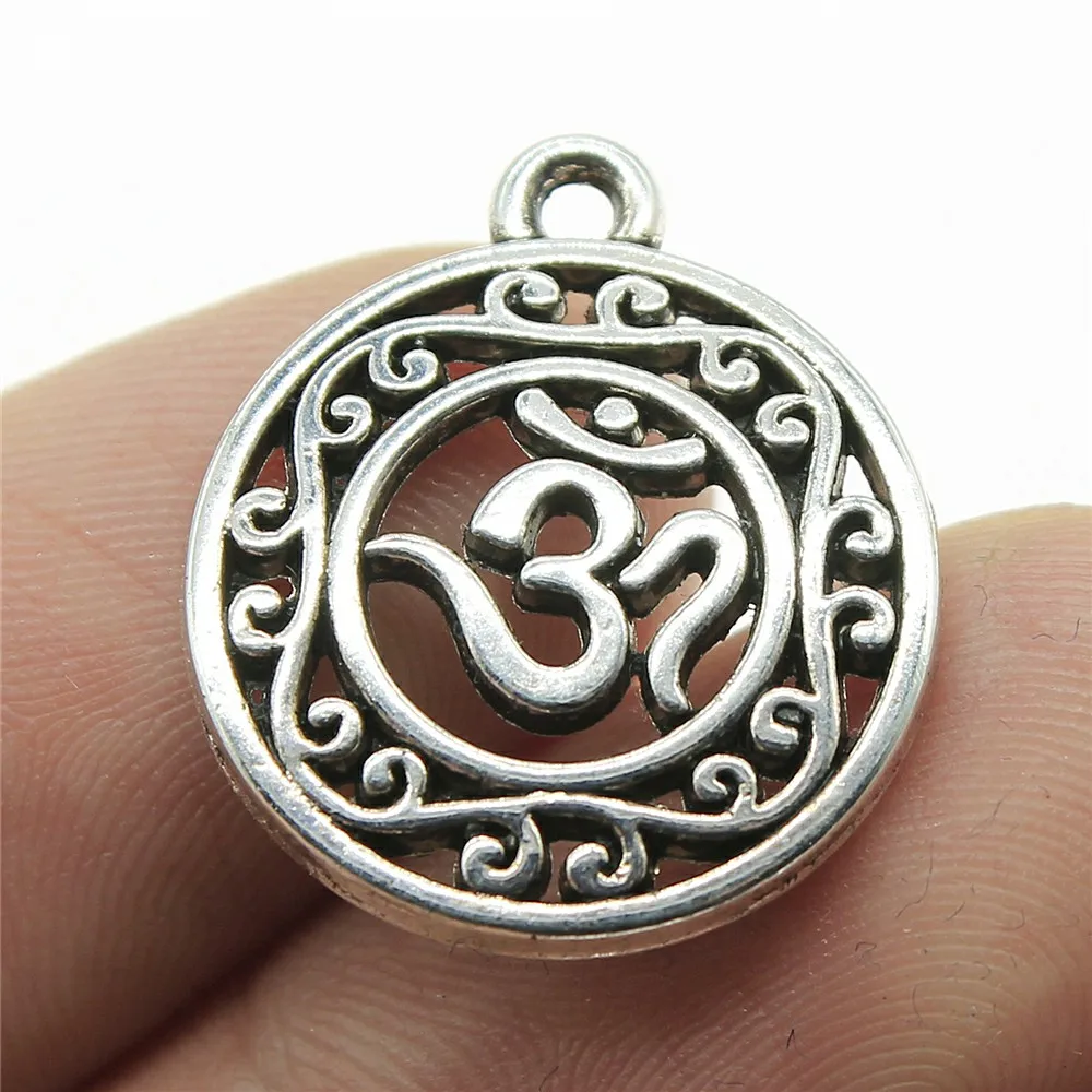 WYSIWYG 5pcs 22x19mm Round Om Sign Pendants Charm For Jewelry Making Round Om Yoga Pendant Om Pendants WYSIWYG 5pcs 22x19mm Round Om Sign Pendants Charm For Jewelry Making Round Om Yoga Pendant Om Pendants