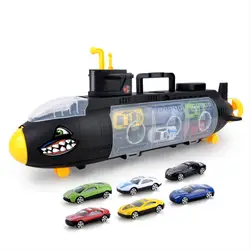 1: 64 Акула подводная лодка с тянуть назад сплава автомобиля игрушки набор мини-гоночный автомобиль металла Diecasts модель автомобиля