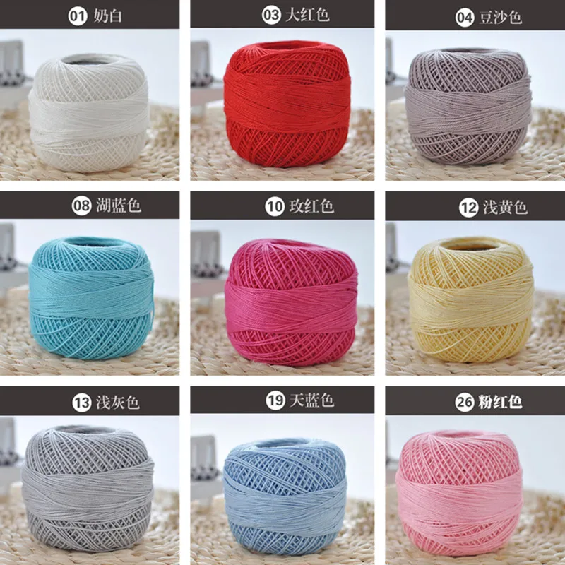 

3# Solid color Lace Yarn 100%Cotton Yarn for Crocheting Fine Combed Yarn Using 2.0-2.5mm Crochet 1pcs/lot 50g Free Shipping