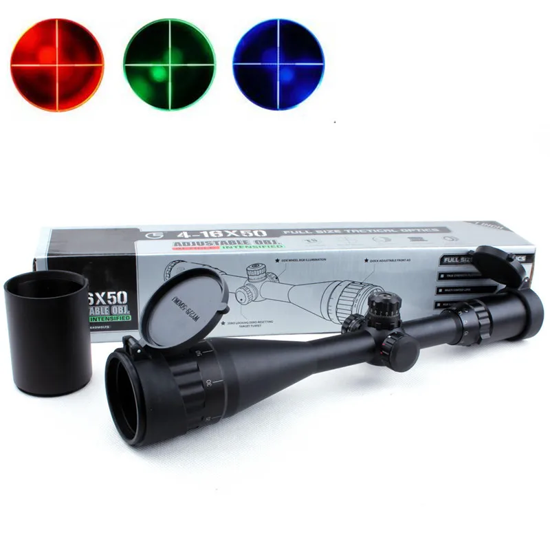 

1 inch Full Size 4-16X50 AOL Red/Green/Blue Mil-Dot Illumination Hunting Riflescope Sight Military Tactical Rifle Scope
