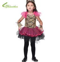 Halloween Costume Dress Headwear Glove Fancy Clothing Set For Girls Children Latin Dance Party Dresses Christmas