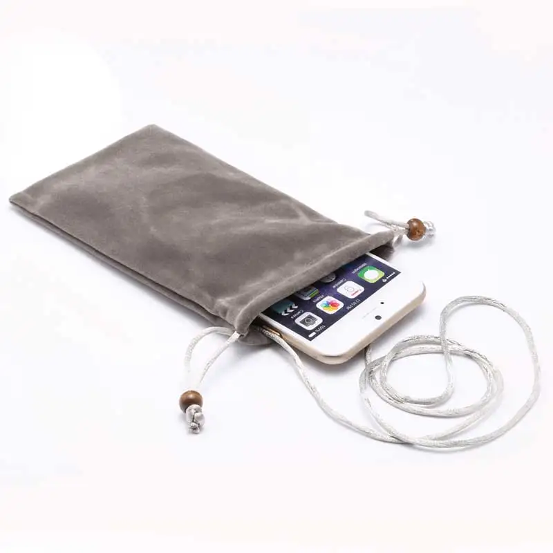 iphone 7 silicone case Universal Cotton velvet bag hanging neck phone bag Fits For SAMSUNG For iphone XS MAX 8 plus cover case for OnePlus huawei Nokia iphone 8 plus leather case