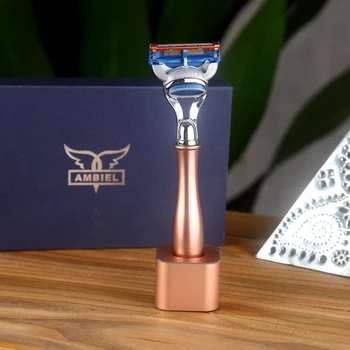 

Aluminium Alloy Handle Shaving Knife Set 2 Piece Hair Removal Cleaning Shaving Brush Shaver Razor Stand