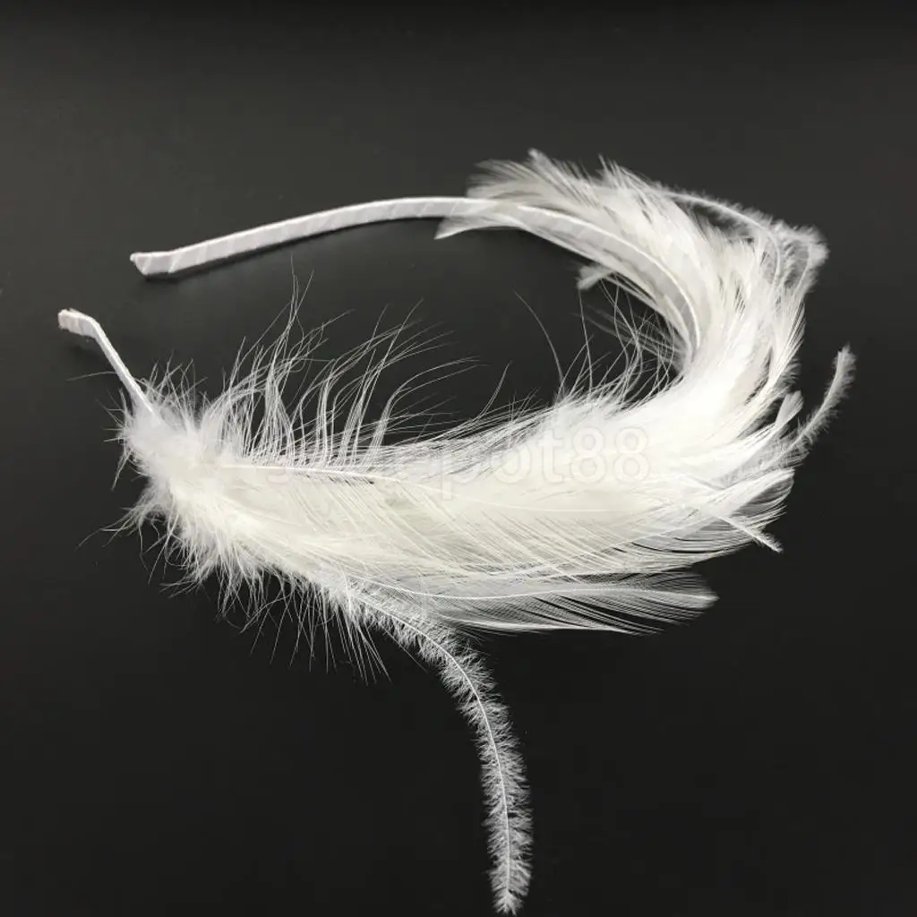 Delle Ragazze Delle donne Della Sposa bianco Fascia Della Piuma Del Partito Dei Capelli di Fascinator Copricapo