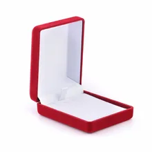 

Vintage Jewelry Holder Display Storage Box Shellhard Red Velvet Wedding Ring Earring Necklace Fashion Jewellery Cases
