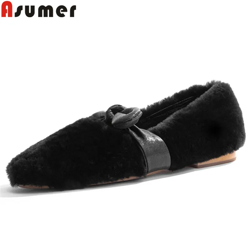 

ASUMER 2019 hot sale new spring autumn shoes woman round toe shallow flat shoes women casual fur comfortable flats women