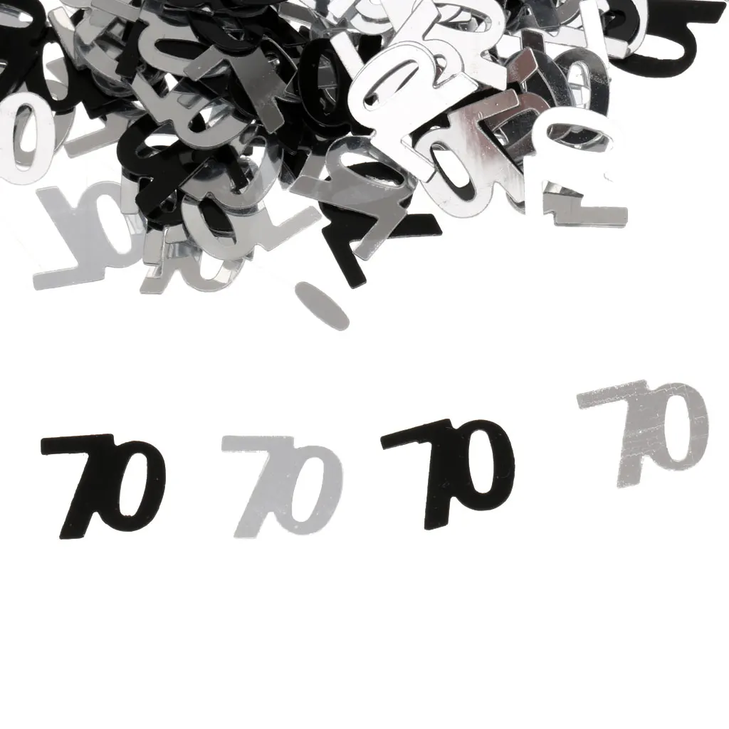 70th Birthday Anniversary Party Table Mettalic Confetti Decoration Sprinkles