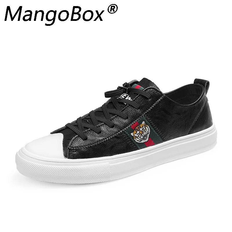 

Luxury Brand Men Shoes Leather Casual Black Shoes Mens Spring Autumn Lace Up Male White Tenis 2018 Fashion Sneakers Comfortable