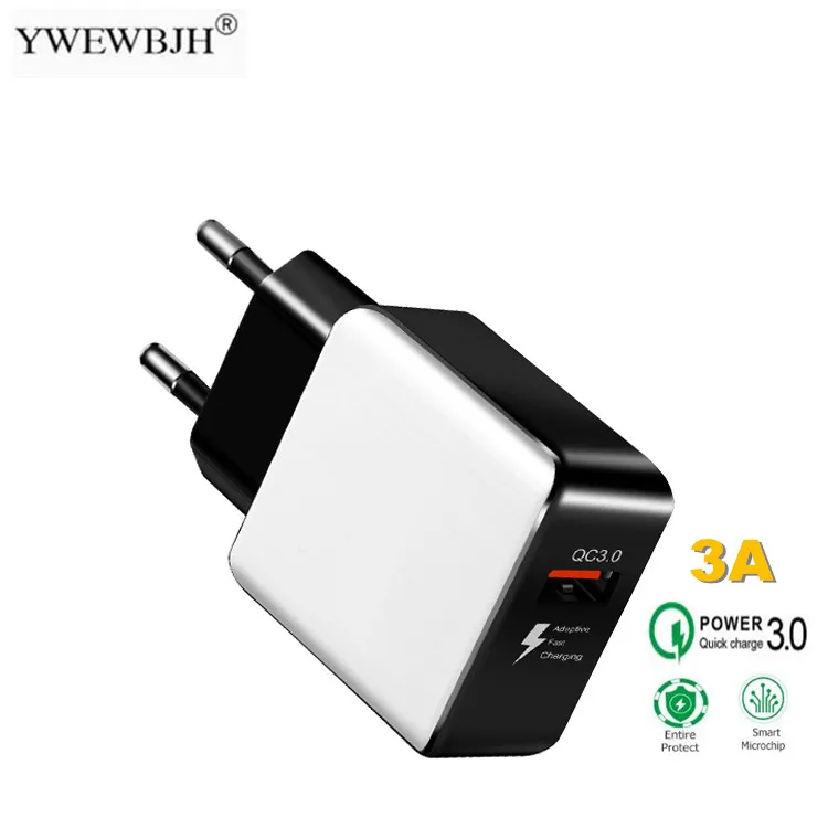 Зарядное устройство YWEWBJH Quick Charge 3,0 2,0 USB с европейской вилкой, настенный адаптер для быстрой зарядки 5 в А для Samsung, планшетов, мобильных телефонов, зарядное устройство - Тип штекера: White