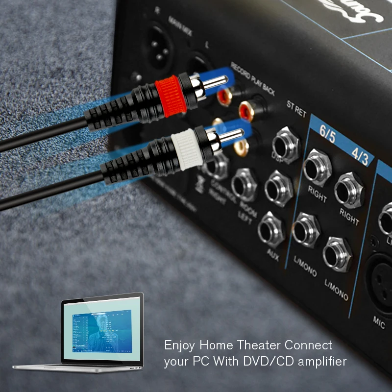Soundkin RCA кабели 2 * Rca к 3 5 аудио кабель мм разъем папа мужчине Aux для усилителя