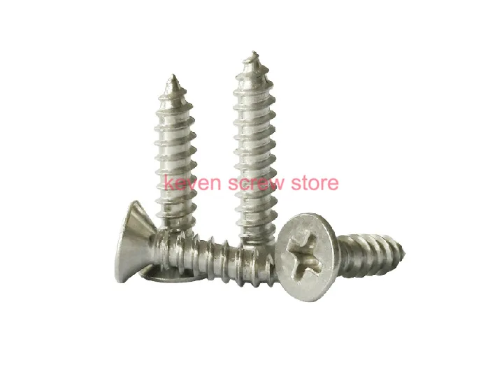 

Free Shipping 100pcs GB846 M3.9x19 mm M3.9*19 mm 304 Stainless Steel flat head cross Countersunk head self tapping screw