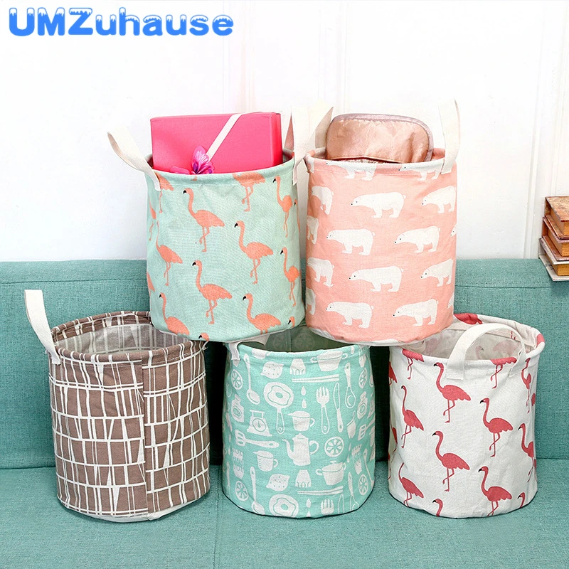 

Cartoon Pattern Storage Laundry Basket Dirty Clothing Clothes Organizers Linen Hamper Bag Folding Large Bucket Home Organization