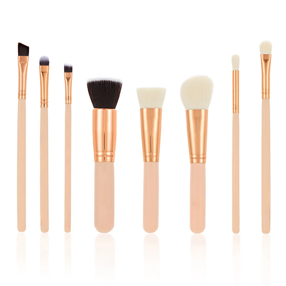 

2017 New Hot Portable 8 Pcs/Set Makeup Brushes Kit Wooden Handle Foundation Blush Eyeshadow Cosmetic Make Up Brush Tools