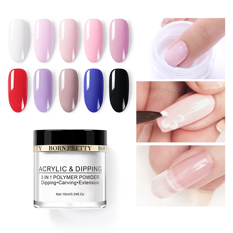 BORN PRETTY Dip Nail Powder Gradient French 3 In 1 Acrylic Polymer