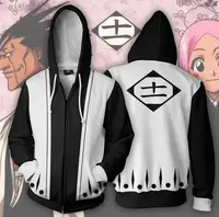 Free shipping Japanese anime BLEACH Kenpachi Zaraki hoodie Sweatshirt Cosplay Costume coat