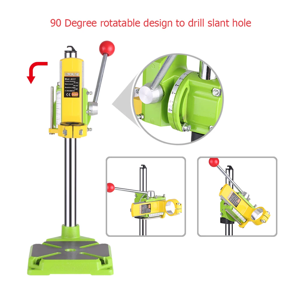 Электрический сверлильный пресс-стенд стол роторный инструмент рабочая станция дрель верстак ремонтный зажим рабочая станция 90 градусов