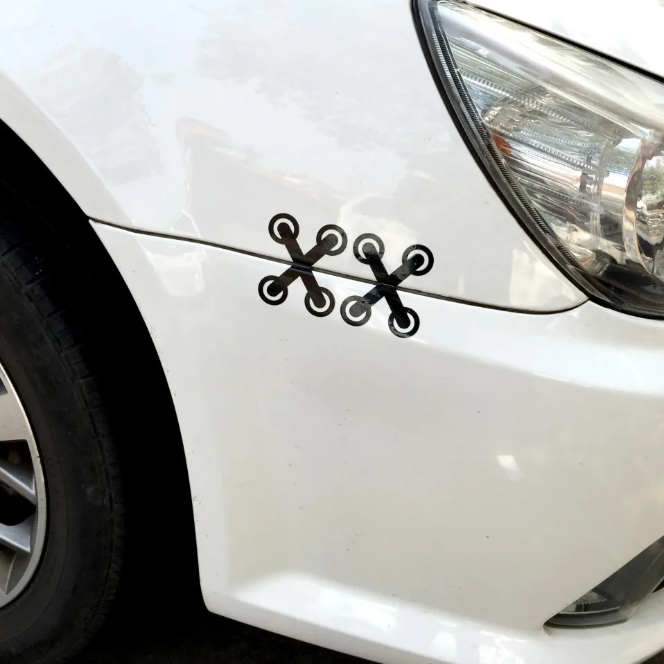 

2PCS 6*7CM Waterproof Funny Shoelace Vinyl Decal Sticker Bumper Window Car Styling Accessories For BMW Ford VW Toyota Nissan