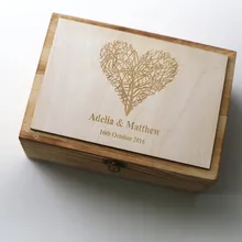 Альтернативные свадебные Гостевая книга, пользовательские сердце свадебное Box, персонализированные деревянный Keepsake Box, запоминающимся Юбилей подарок на день рождения