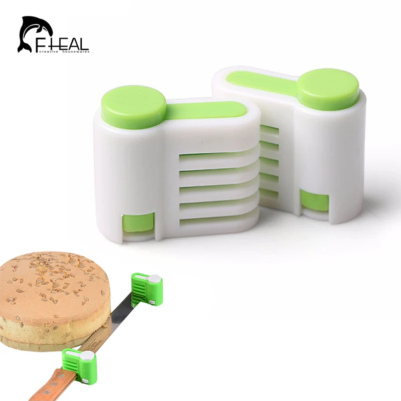 

FHEAL 2Pcs 5 Layers Adjustable DIY Cake Slicer Bread Leveller Cutter Fixator Guide Leveler Cutting Pieces Fixator