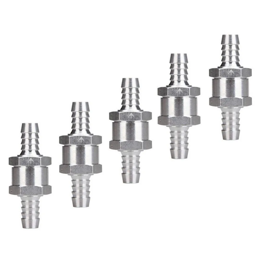 

5PCS 6MM/8MM/10MM/12MM 1/4 5/16 3/8 1/2 Aluminium Alloy Fuel Non Return One Way Check Valve Petrol crude oil engine