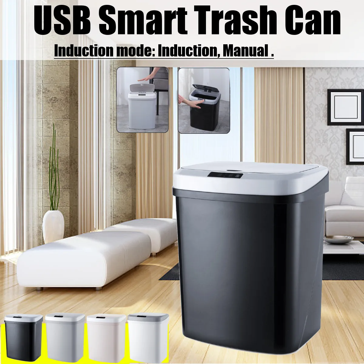 

Automatic Intelligent Infrared Induction Motion Sensor Kitchen Trash Can Wide Opening Sensor Eco-friendly Waste Garbage Bin