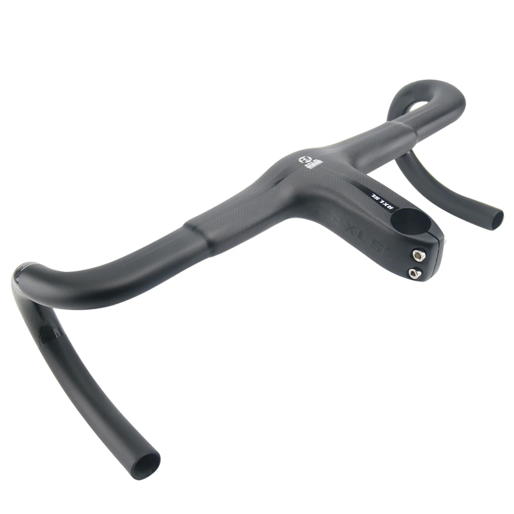 RXL SL Bicycle Handlebar Road Bike 3K Matte Integrated Handlebar With Stem 400420440mm BlackRed Carbon Road Bike Handlebars (5)
