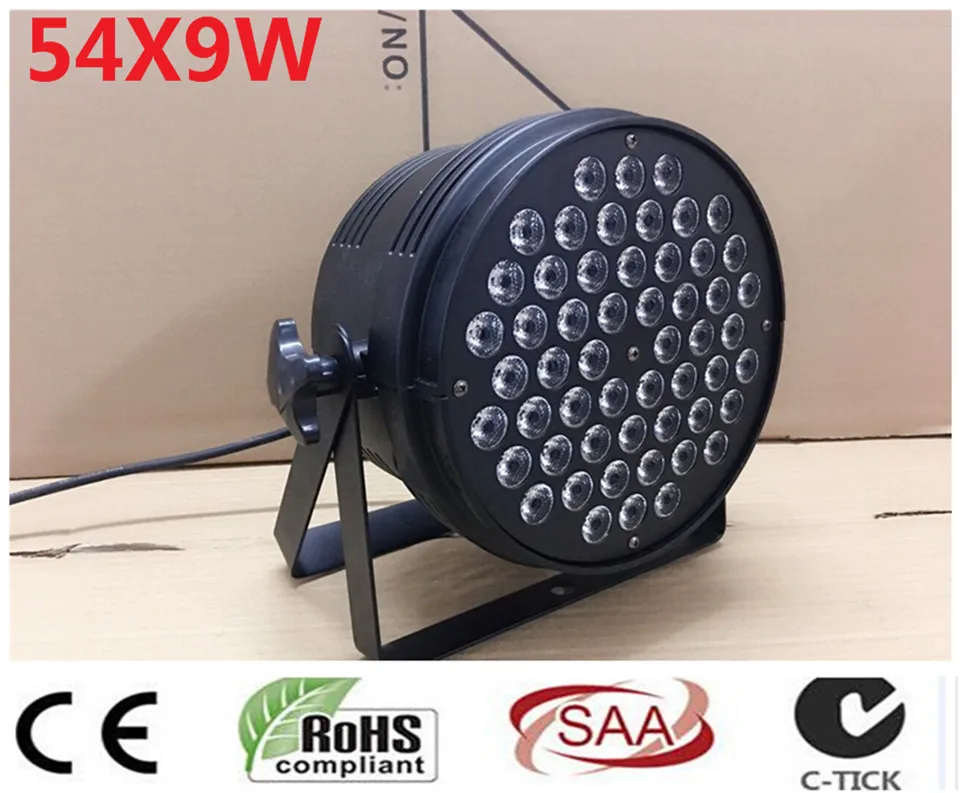 

6PCS LED 54X9W dj par light Ultra High Brightness Rotary Windmill Light RGB Trio Taxi Stage Music, Factory Outlet Free Shipping