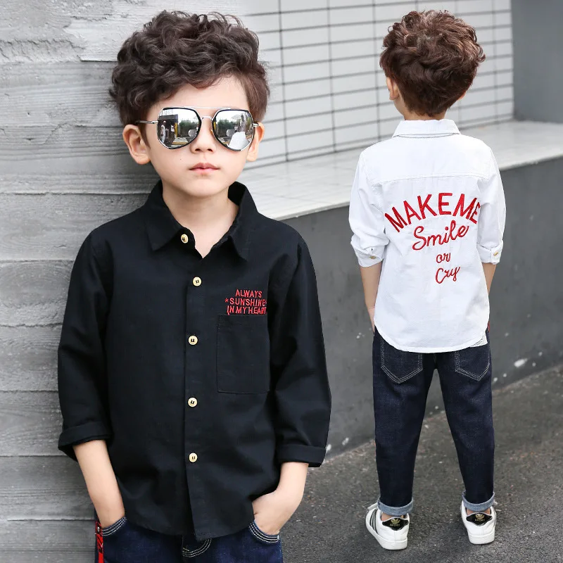 Cotton Shirt for Boy Long Sleeve Shirts Children Boys Clothes 2017 New