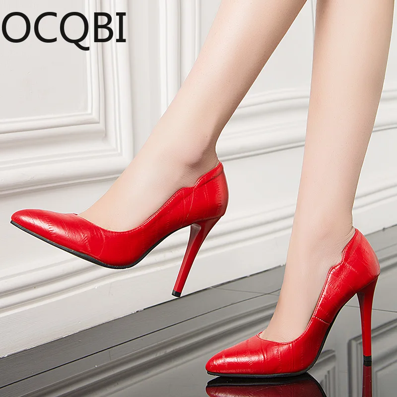 

Womens Stiletto Shallow Slip-on Pointed Toe Prom Wedding Pumps Shoes 4" High Heels Evening Party Pumps High Heels Size 33 - 46