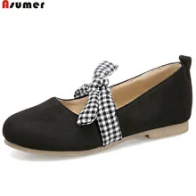 ASUMER/Черный Розовый Бежевый Мода весна-осень женские кеды с круглым носком повседневная женская обувь на плоской подошве Большие размеры 34–43
