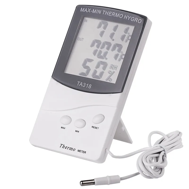 LCD Max-Min Thermometer Hygrometer Digital Indoor Thermo Hygro Humidity Out Temperature Meter Probe Sensor Cable Weather Station thermometer hygrometer digital thermometer temperature and humidity meter hygrometer thermometer