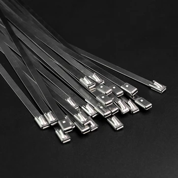 

100PCS Width 7.9mm 304 Stainless Steel Metal Self-locking Cable Tie Zip Tie