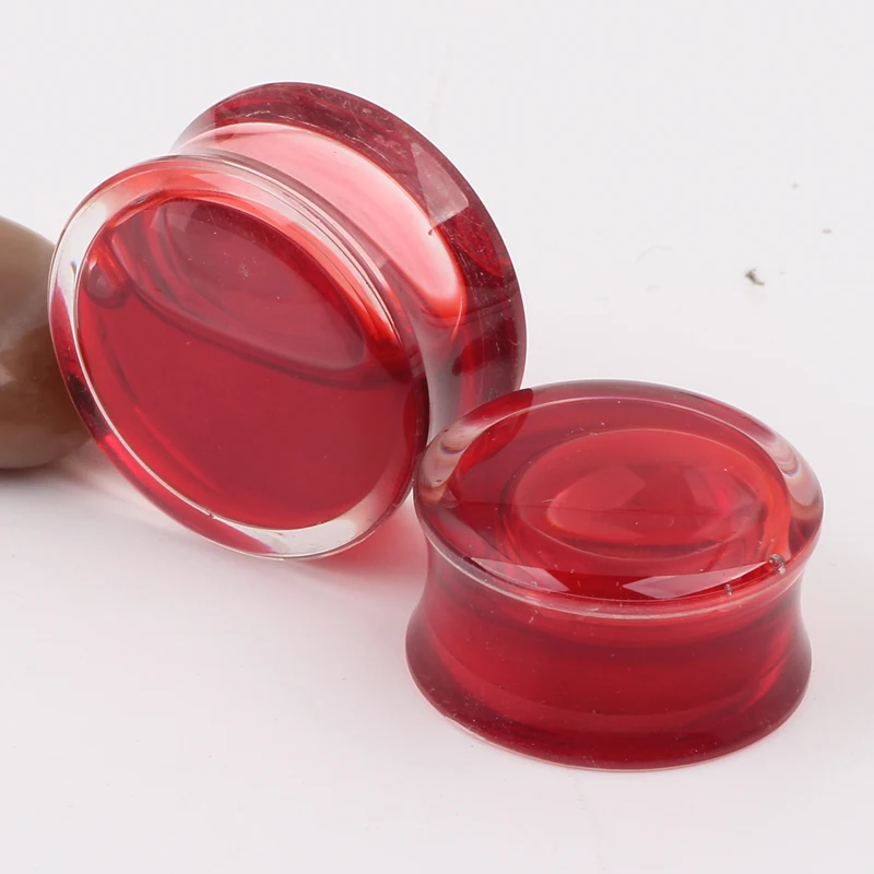 Promotion Red Liquid Blood Ear Gauges Acrylic Ear Plug Earrings Gauges