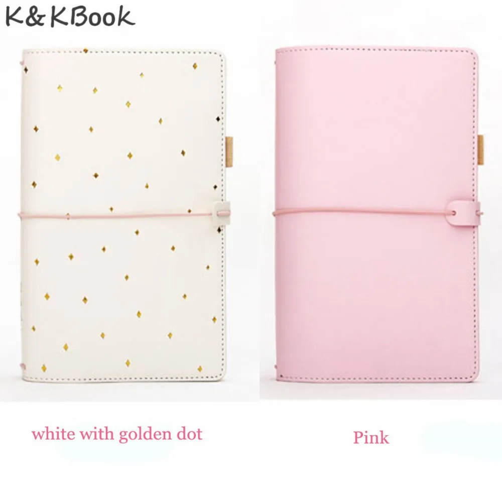 KBOOK Kawaii кожаный блокнот A6 дорожный дневник портативный журнал в горошек