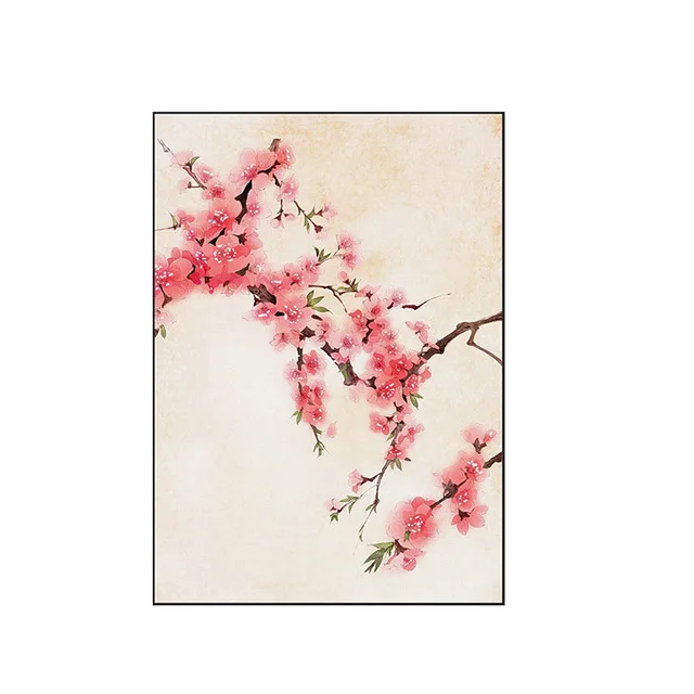 Japan-Style-watercolor-Landscape-Pink-Flower-Cherry-Canvas-Painting-poster-Art-Wall-Picture-girl-cute-For.jpg_640x640 (3)