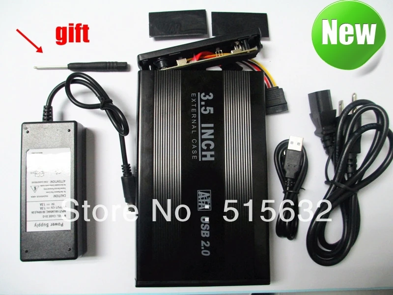 

3.5 SATA HARD DRIVE CASE USB 2.0 EXTERNAL ENCLOSURE HDD DISC BOX