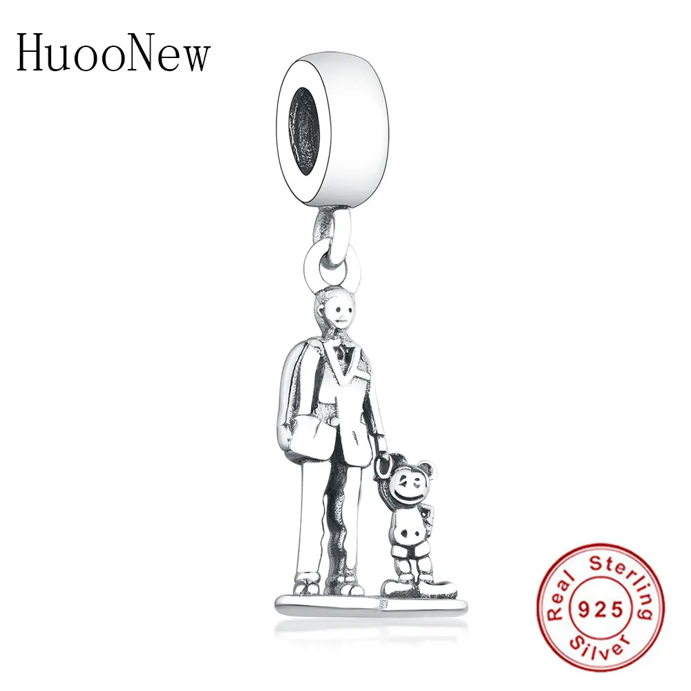 

Father And Son Dangle Bead Fit Original Pandora Charms Bracelet Walt And Mickey Pendant 925 Sterling Silver Jewelry Berloque DIY