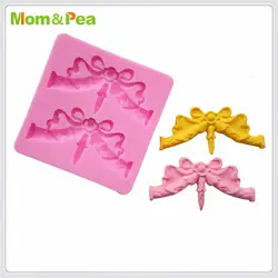Mom & Pea MPA0693 в форме банта силиконовая форма для украшения торта помадка для торта 3D форма для пищевых продуктов