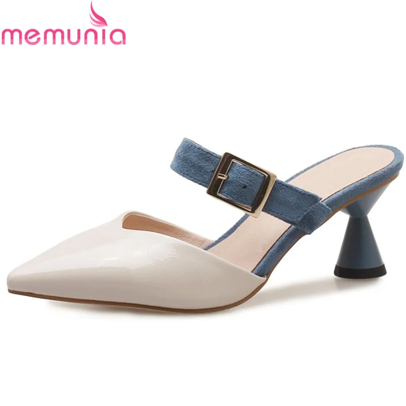 

MEMUNIA 2018 fashion summer new shoes woman pointed toe shallow elegant sandals women elegant prom wedding high heels shoes