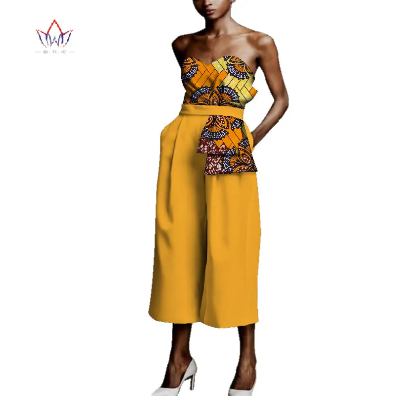 Комбинезон в африканском стиле, боди для женщин, Дашики, длина по щиколотку, Африканский принт, комбинезон, элегантная африканская одежда, WY3951