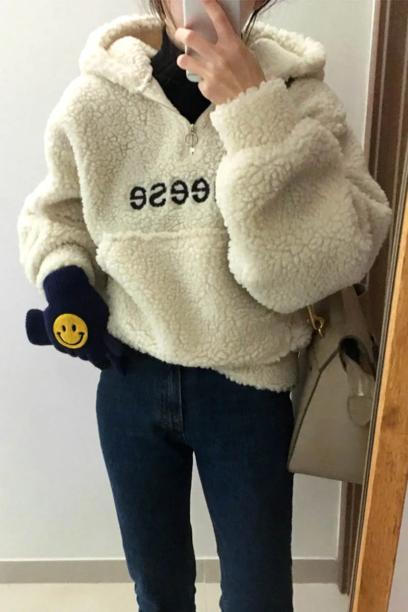 Korean 2018 new cute plush monogrammed casual hat cover lamb -Hoodies, Sweatshirts Korean 2018 new cute plush monogrammed casual hat cover lamb -Hoodies, Sweatshirts