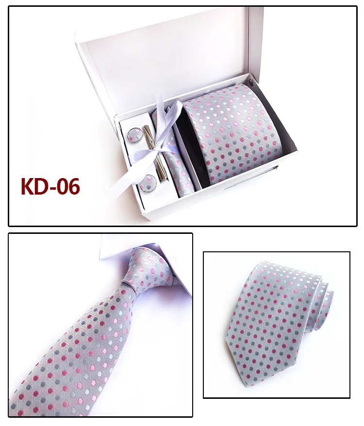 Мужской галстук + Карманный квадрат + запонки + зажимы костюм набор свадебный Шелковый Классический Пейсли горошек галстук набор шеи