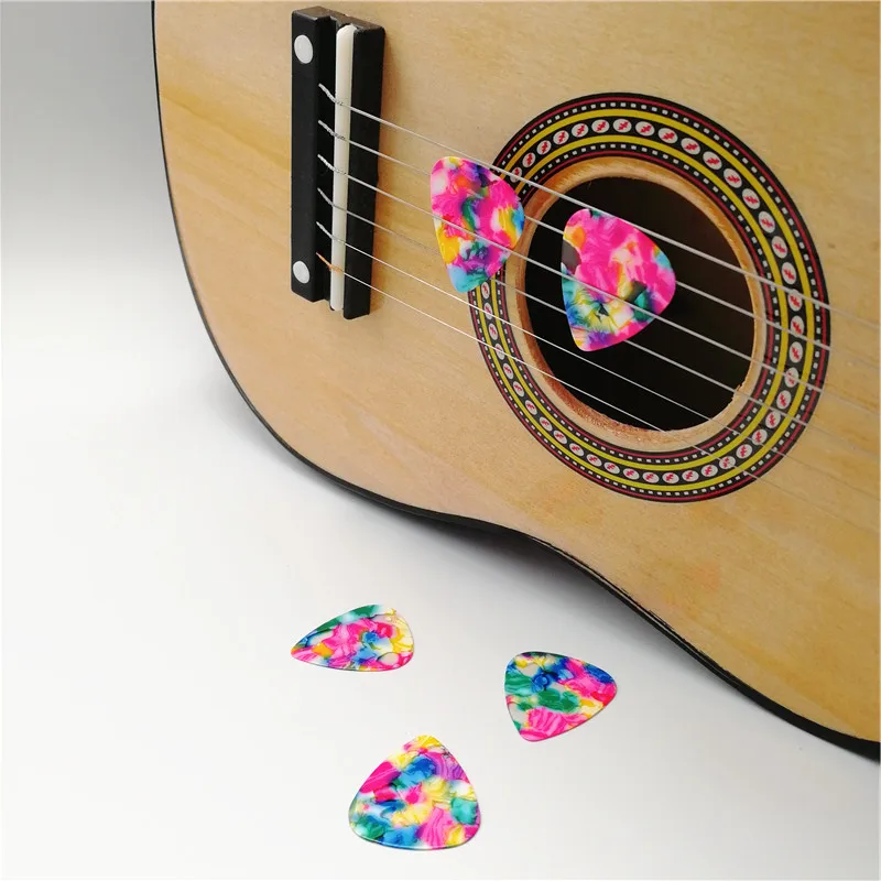 Mosaic Tie Dye Guitar Picks, Fruity Color Celluloid Plectrum,No , , Worldwide, 0.46mm, 0.71mm, 0.96mm 100pcs