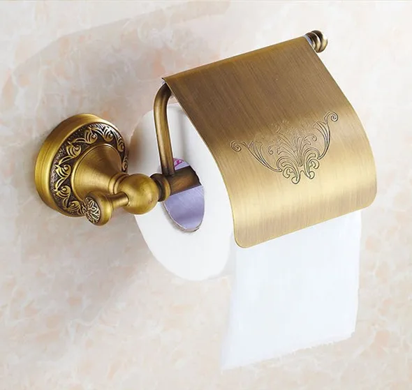 ФОТО 2016 Luxury Euro Style Antique Brass Bathroom Flower Carved Toilet Paper Holder ,Bronze Paper Towel Holder,vintage Roll Holder