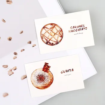 

Multi-use 5.2*8cm 54pcs Mini Card Coffee Drink Print Scrapbooking Party Invitation Cards Valentine Christmas