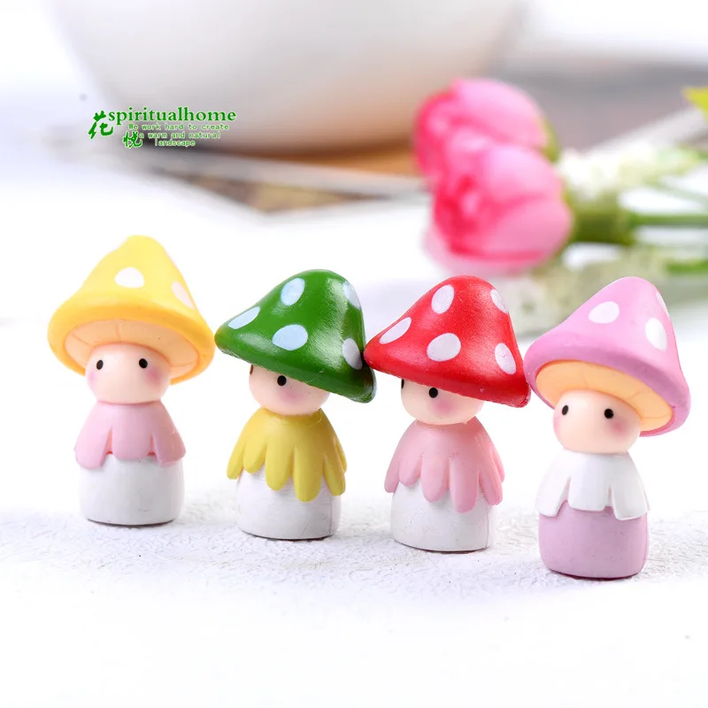 

1pcs/lot Small Mushroom dolls Miniature Garden Moss micro landscape ornament decoration materials DIY doll fleshy mushroom