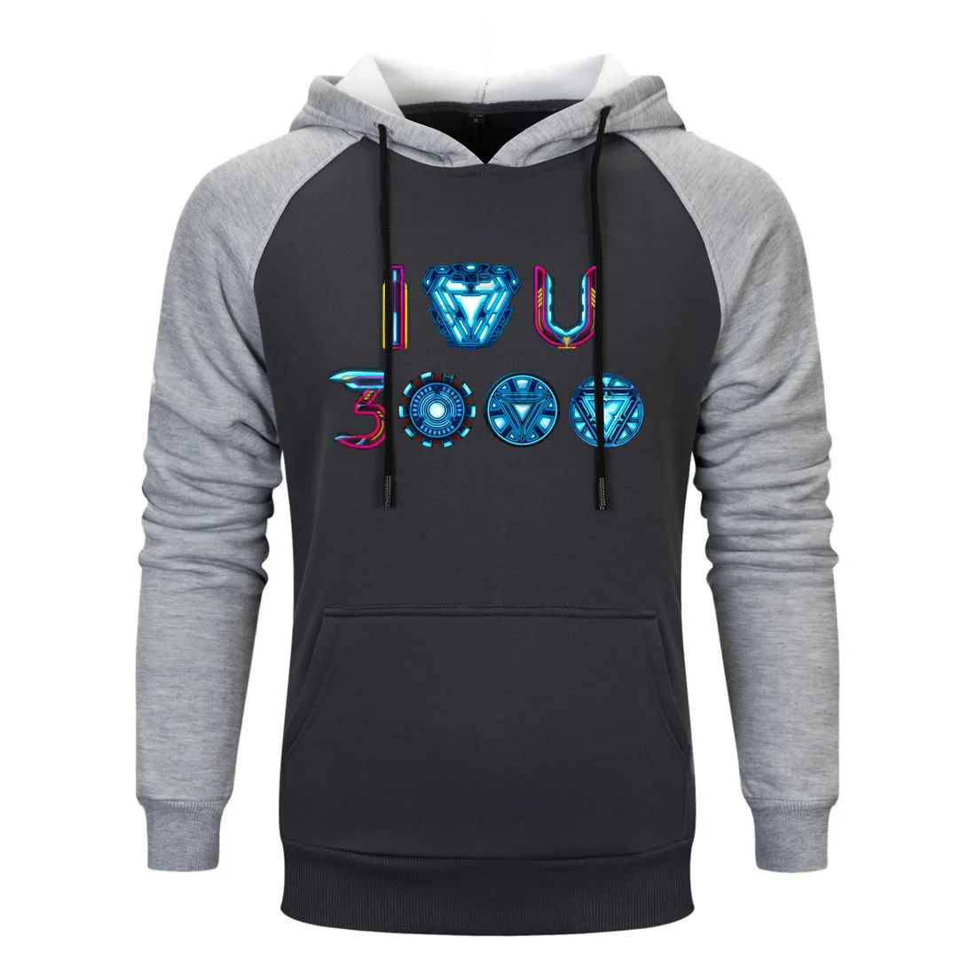 

The avengers 4 Harajuku raglan hoodies homme letters print i love you 3000 times high street fashion Autumn casual men tops