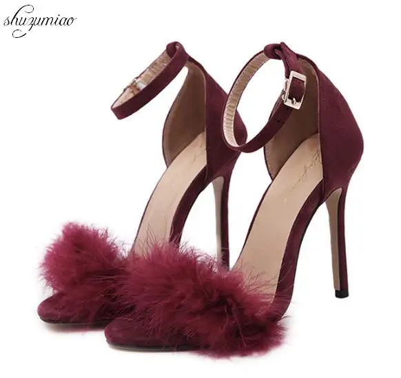 

4 Color Shoes Woman Sandals 2018 High-Heel 11cm Female Sandals Fish mouth Open Toe Sexy Fine With Big Yards Lady hyoma Shoes