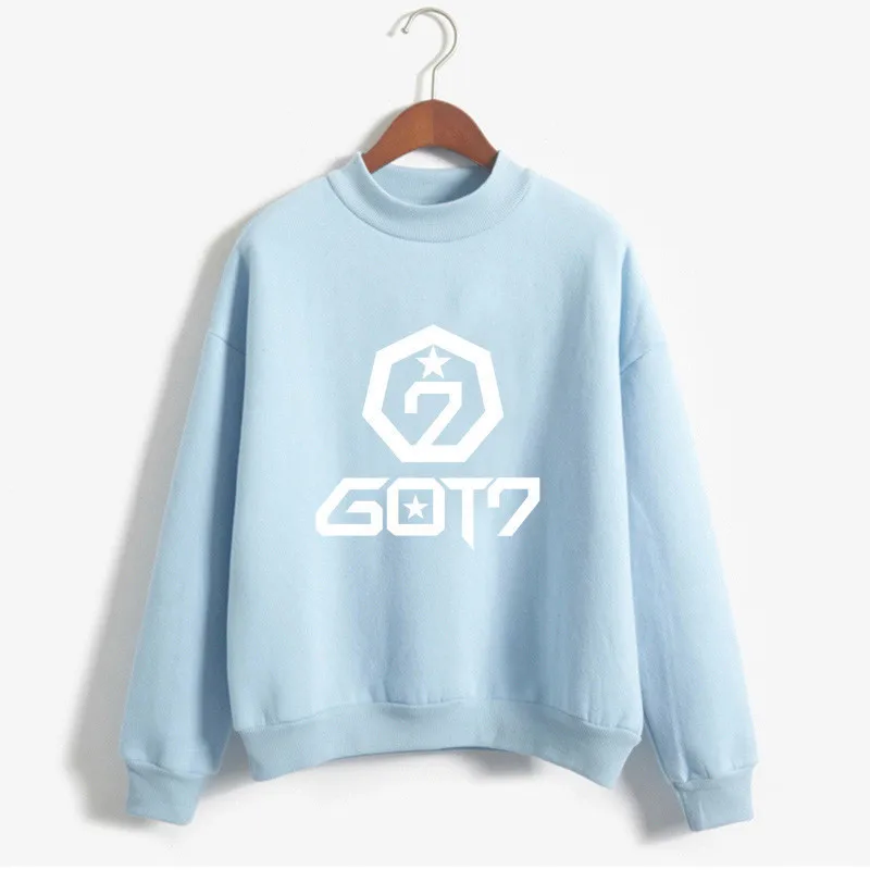 New Exo Blackpink Hoodies Women Warm Hoodies Twice Wanna One Got7 Sweatshirts Harajuku Ladies Monsta X Female Fan Hoodie - Цвет: blueGOT