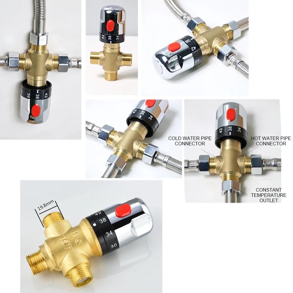 Безопасный постоянной температура трубопроводная арматура Запчасти 3 way крест накрест разъем медь средства ухода за кожей водонагреватель